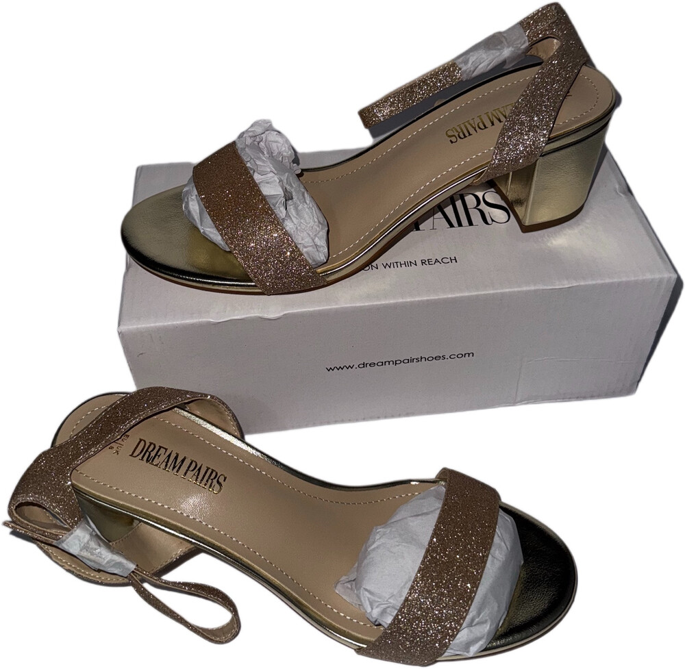 DREAM PAIRS Women’s 10W Ankle Strap Low Block Chunky Heel Sandals Open Toe Shoes